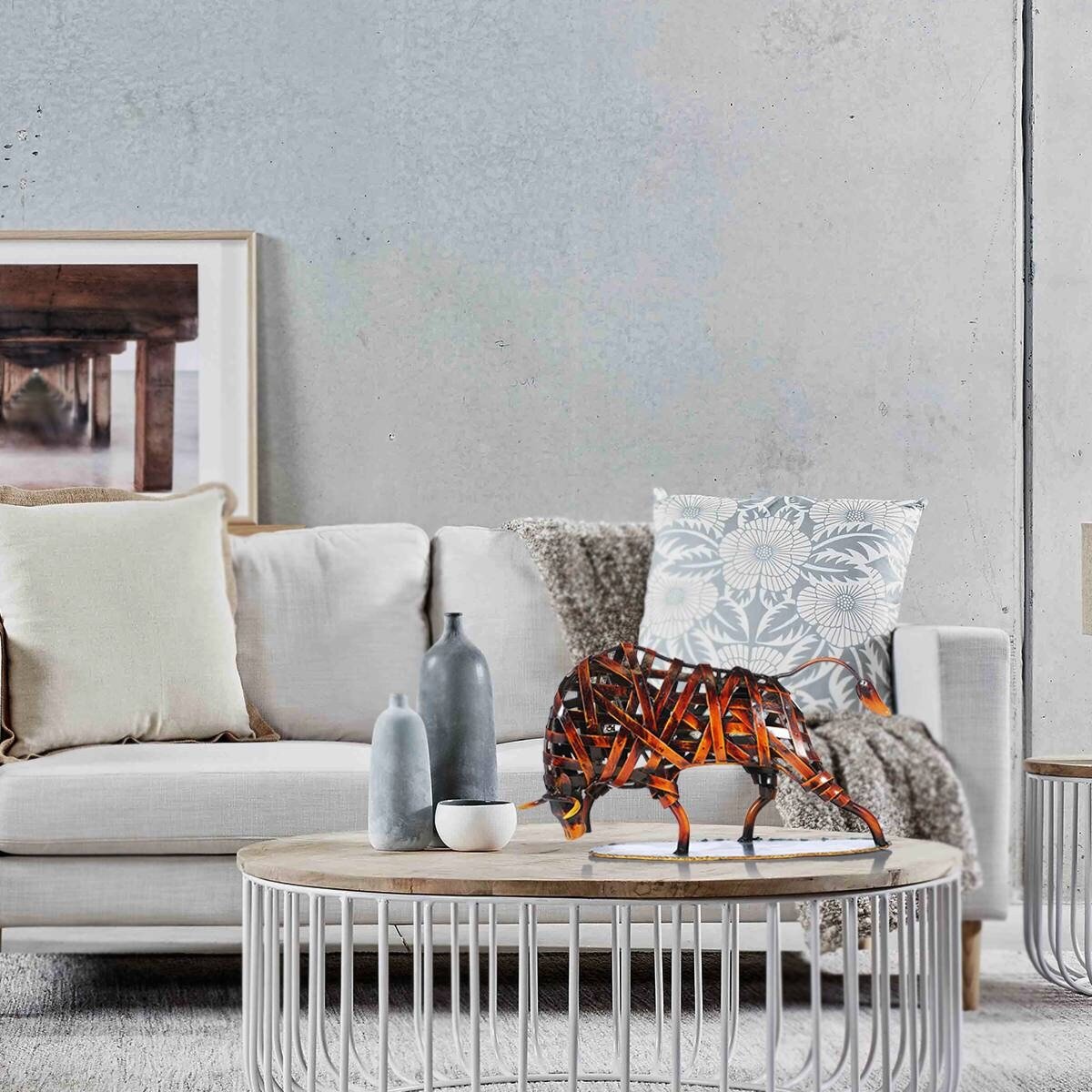 Durable Iron - made Braided Cattle Metal Sculpture Home Office Decor - Act Design Shop