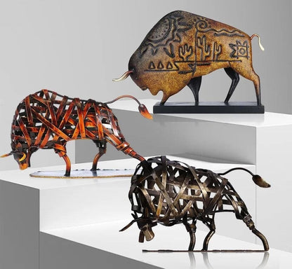 Durable Iron - made Braided Cattle Metal Sculpture Home Office Decor - Act Design Shop